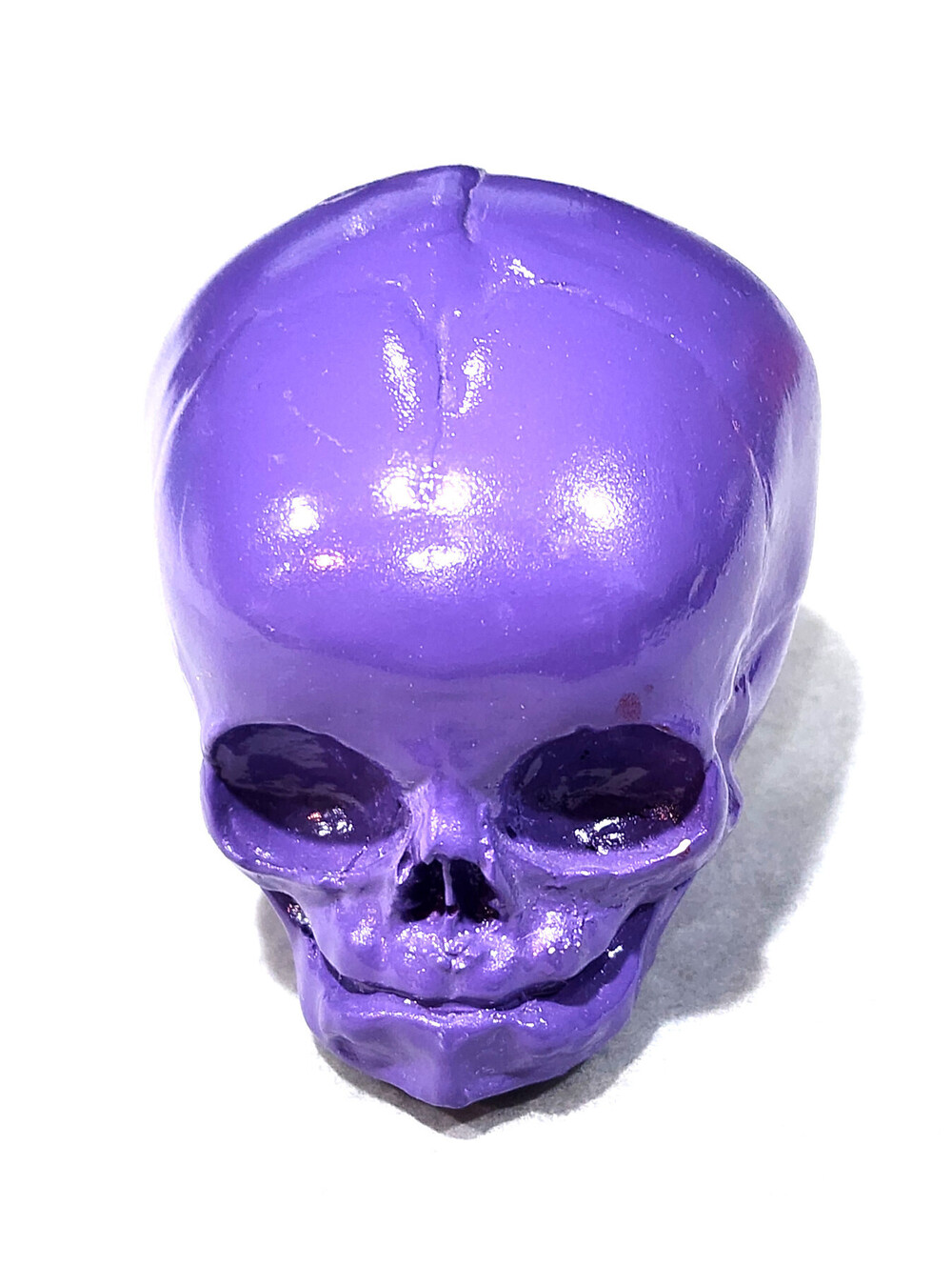 Handmade Purple Resin Skull Sculpture 3x5 Glossy Gothic Halloween Decor Heavy